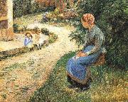 Camille Pissarro Sitting in the garden of the maids Germany oil painting artist